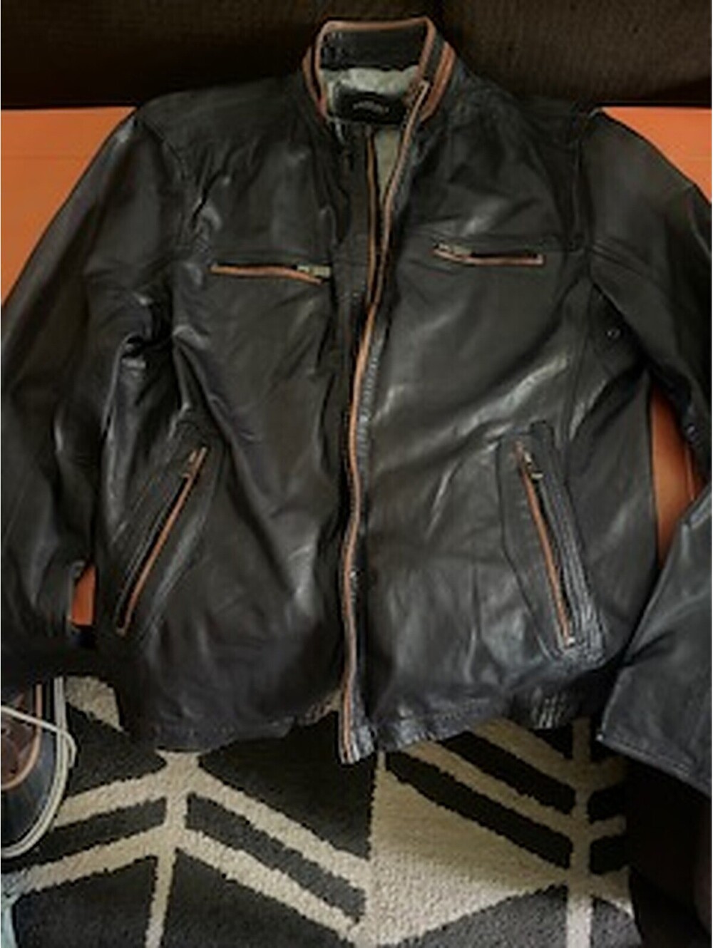 Regency Black Leather Jacket Size L